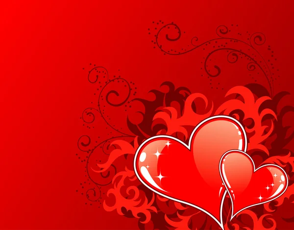 Valentinky den pozadí s srdce a květinek — Stockový vektor