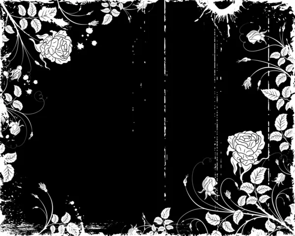 Grunge marco de flores — Archivo Imágenes Vectoriales