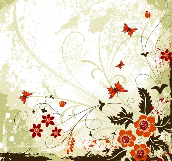 Grunge flower background — Stock Vector