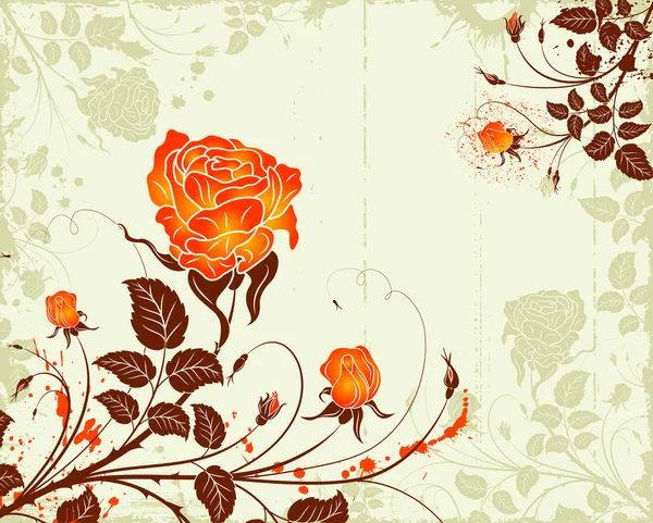 Абстрактный гранжевый цветочный фон — стоковый вектор