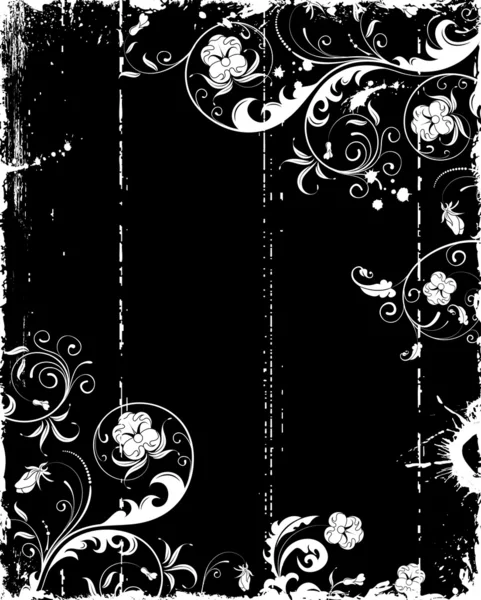 Grunge marco de flores — Archivo Imágenes Vectoriales