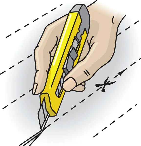 Ruka drží nůž — Stockový vektor