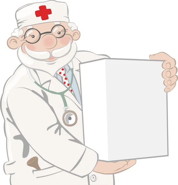 Γιατρός κρατά κουτί — Διανυσματικό Αρχείο