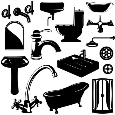 Bathroom objects clipart