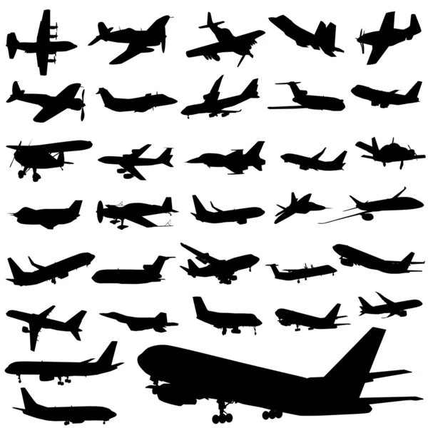 飛行機のコレクション — ストックベクタ