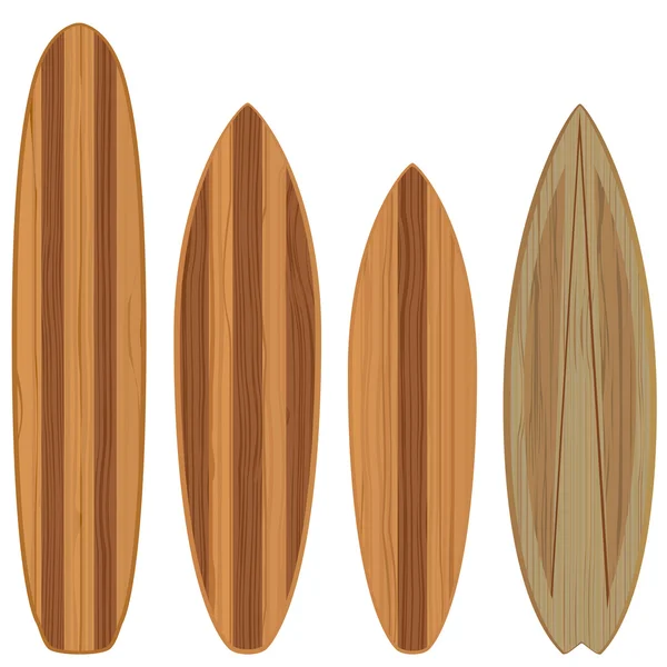 Pranchas de surf de madeira — Vetor de Stock