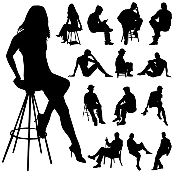 Sitting silhouette — Stock Vector