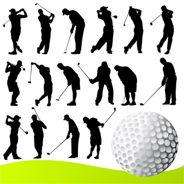 Set of golf player clipart