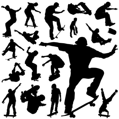 Collection of skateboarding clipart