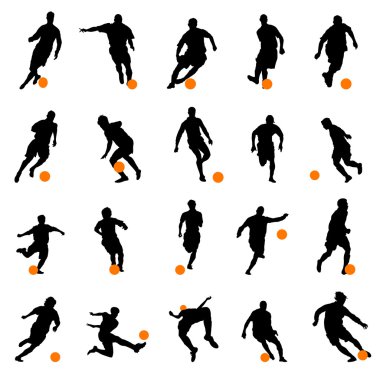 Set of soccer player clipart