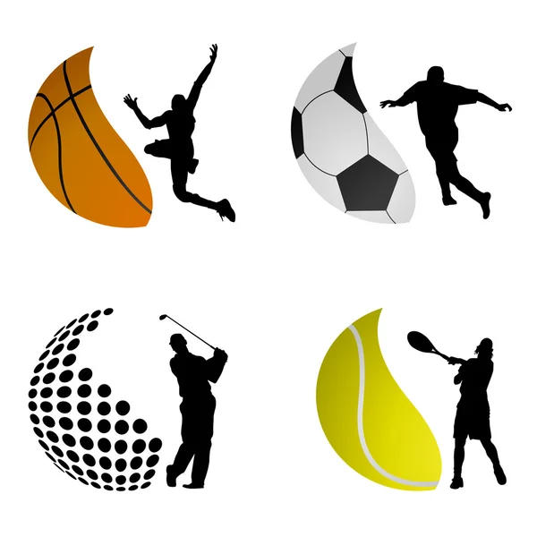 Sport ball logos — Stock Vector