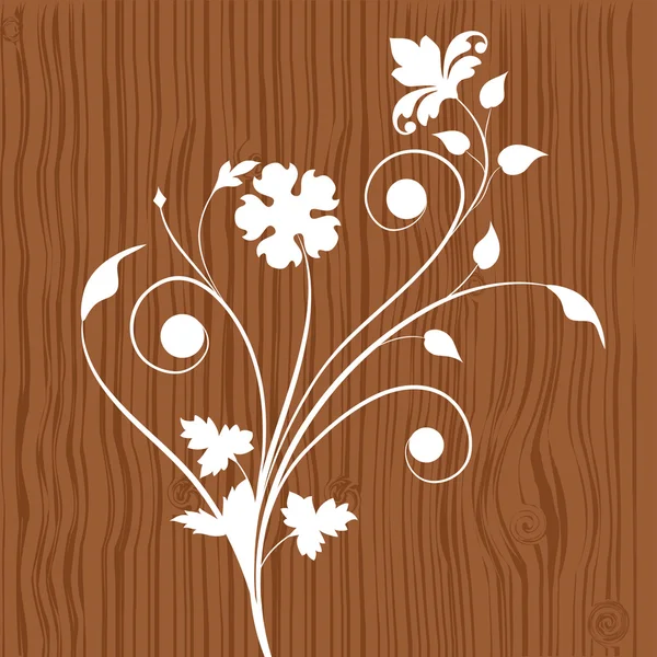Floral wooden background — Stock Vector