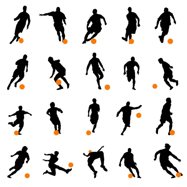 Set of soccer player — Stock Vector