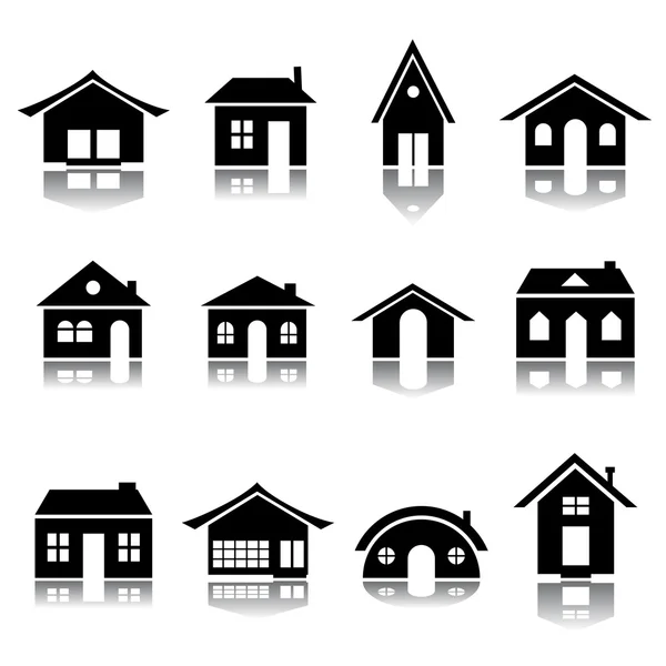 House icon silhouettes — Stock Vector