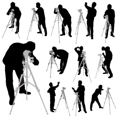 Photographer silhouettes clipart