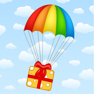 Gifts on parachutes clipart