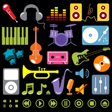 Music elements clipart