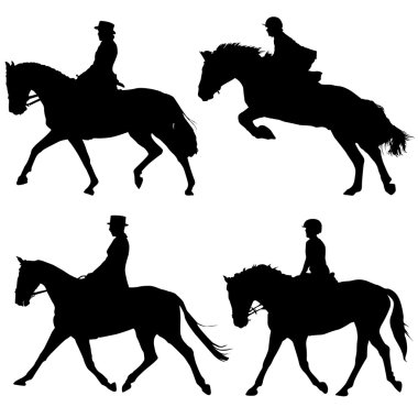 Horse and riders clipart