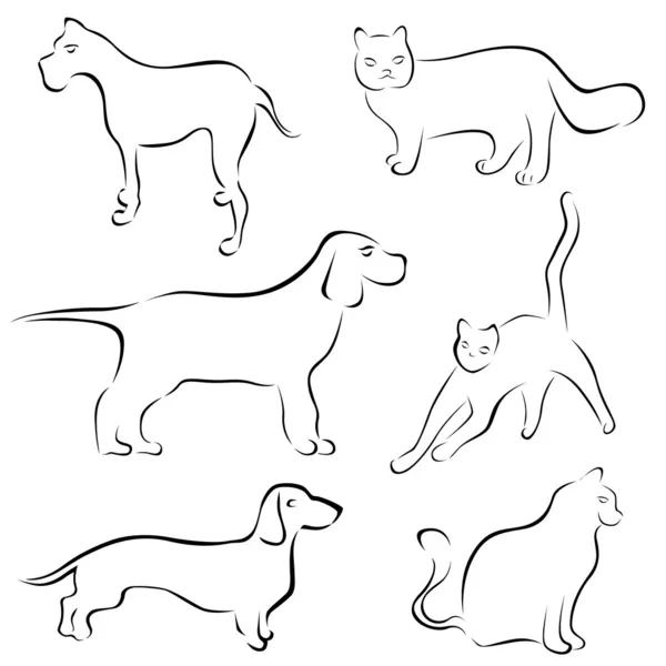 Hund och katt mönster — Stock vektor