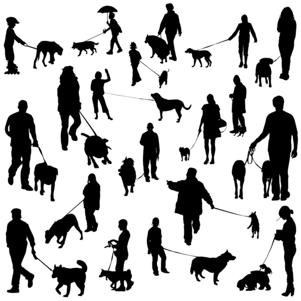 Avec des chiens — Image vectorielle