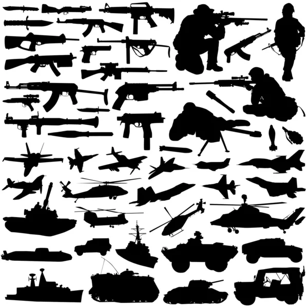 Conception de silhouette militaire — Image vectorielle