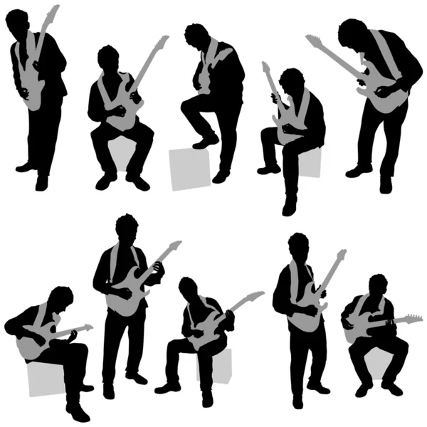 Guitarist silhouette — Stock Vector