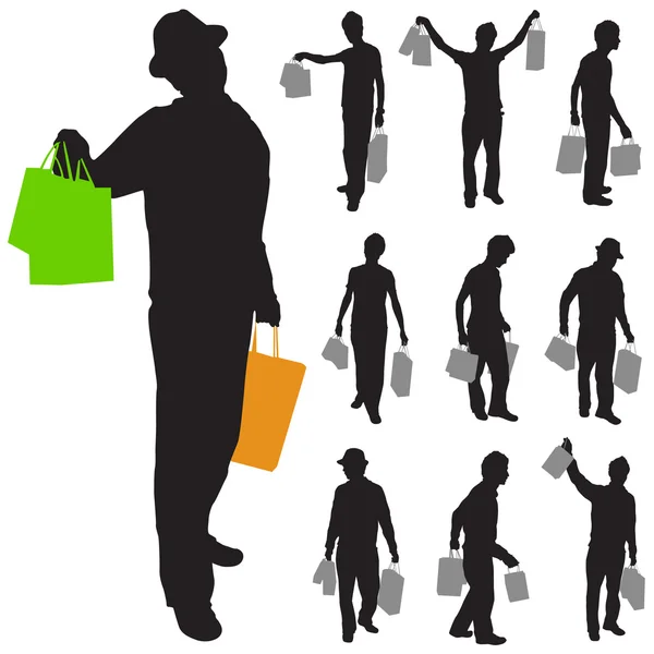ショッピングの男 — ストックベクタ