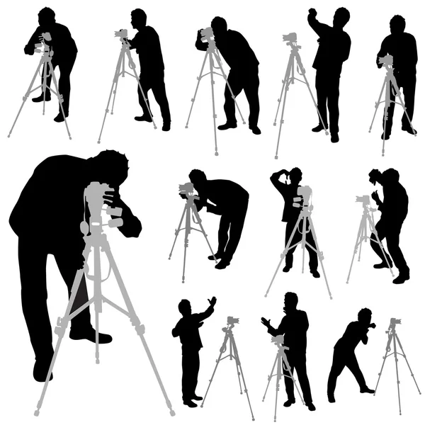 Photographer silhouettes — Stock Vector