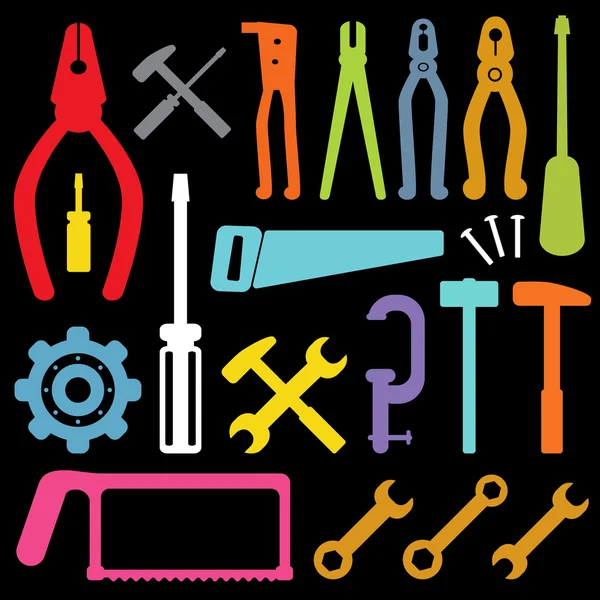 Icone degli strumenti colorati — Vettoriale Stock