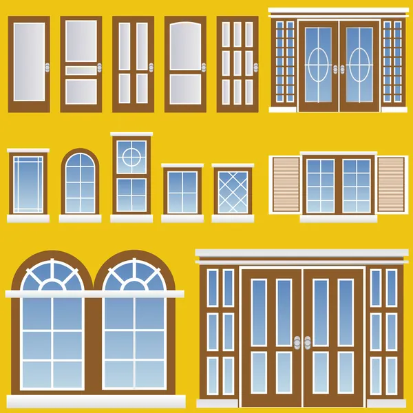 Fenêtre et porte — Image vectorielle