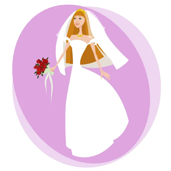 Ilustración de novia — Vector de stock