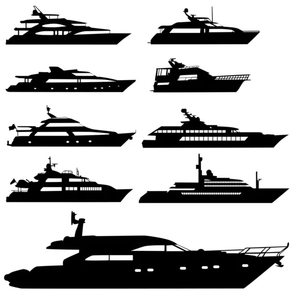Yacht a motore — Vettoriale Stock