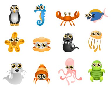 Cartoon marine life clipart