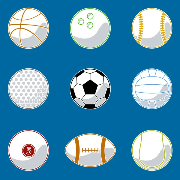 Spor top Icon set — Stok Vektör