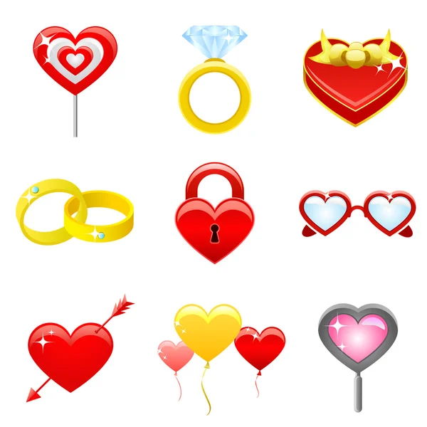 Valentine icônes de haute qualité — Image vectorielle