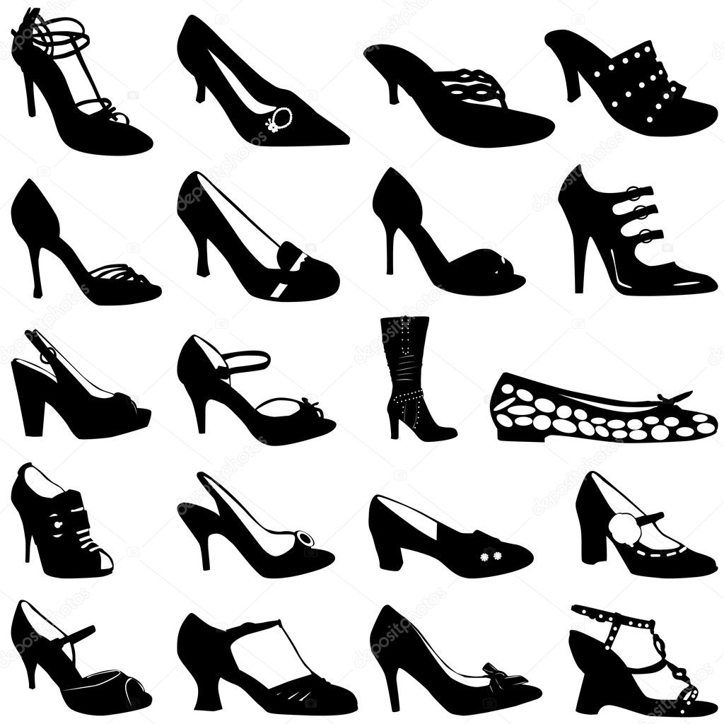 Fashion women shoes — Stock Vector © bogalo #7030404