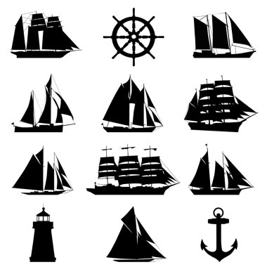 Sailing design elements clipart