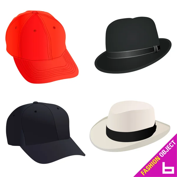 Conjunto sombrero de moda — Vector de stock