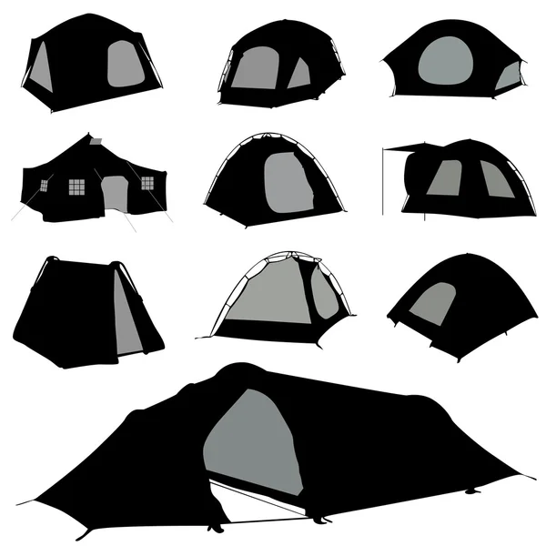Camping tent set — Stockvector