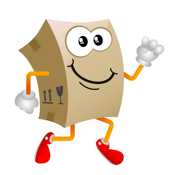 Cardboard cartoon character — Stock Vector