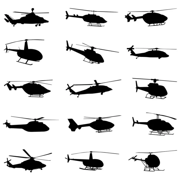 Conjunto de helicópteros —  Vetores de Stock