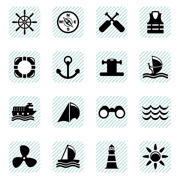 Sailing icons set — Stock Vector
