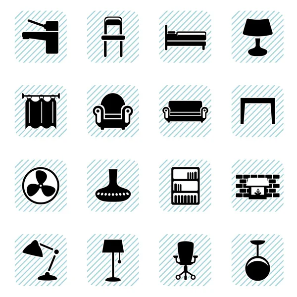 Iconos de muebles — Archivo Imágenes Vectoriales