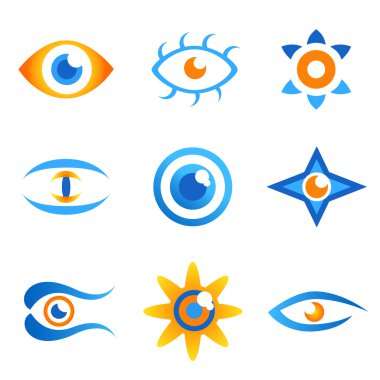 Set of eye symbols clipart