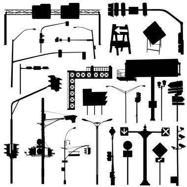 City objects vector clipart