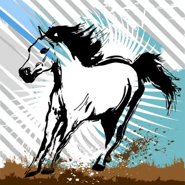 Horse grunge design clipart