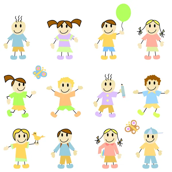 Dessin animé enfants — Image vectorielle