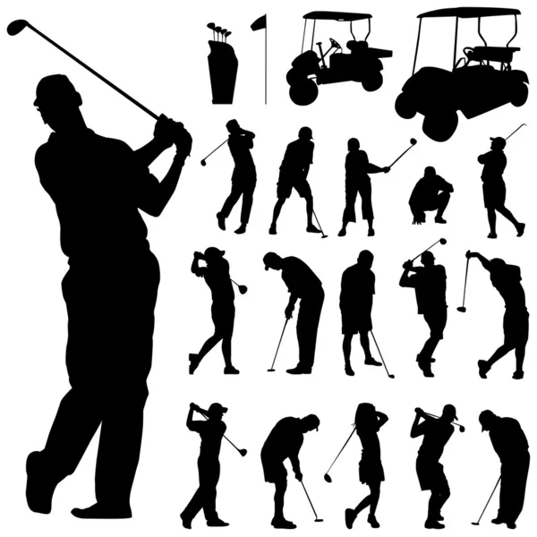 Set di vettori di golf — Vettoriale Stock