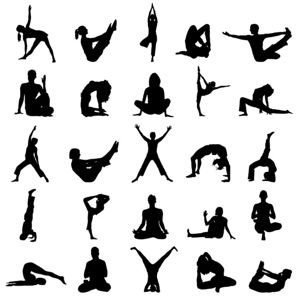 Posizioni yoga — Vettoriale Stock