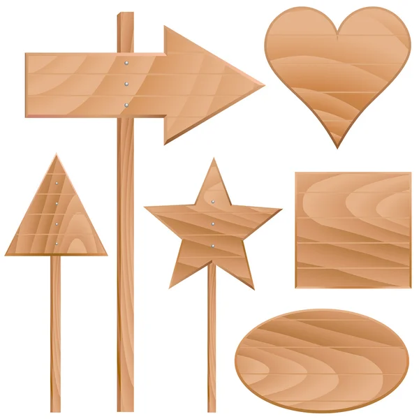 Signos de madera — Vector de stock